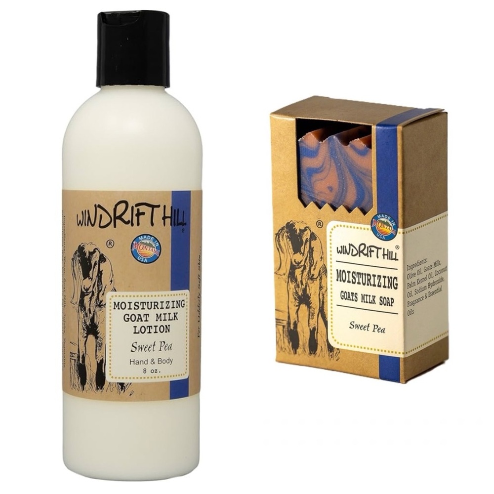 Windrift Hill Goat’s Milk Lotion and Soap - Sweet Pea - 2 piece set